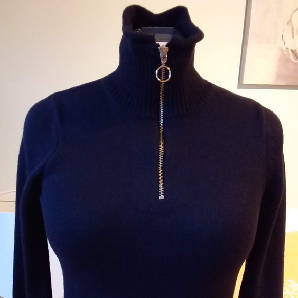 Zara Sweaters - Zara navy half zip sweater/bell sleeves
